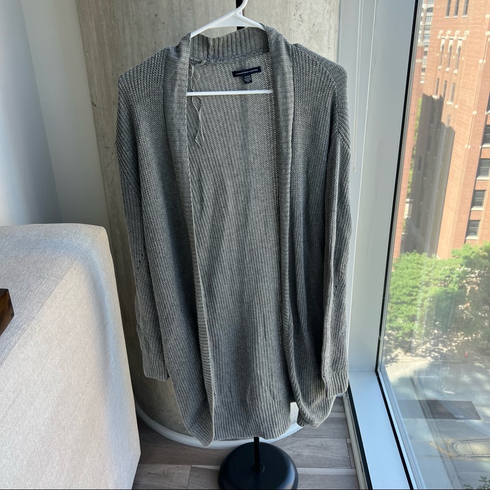 Gray Knit Cardigan